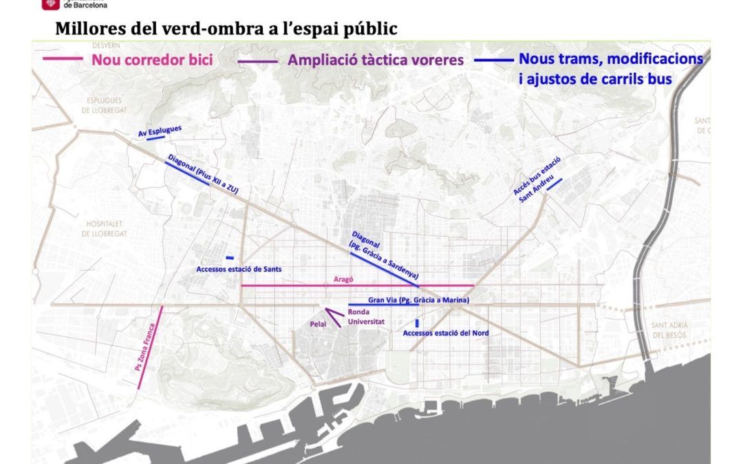 La Diagonal y la Gran Vía tendrán nuevos tramos de carril bus doble